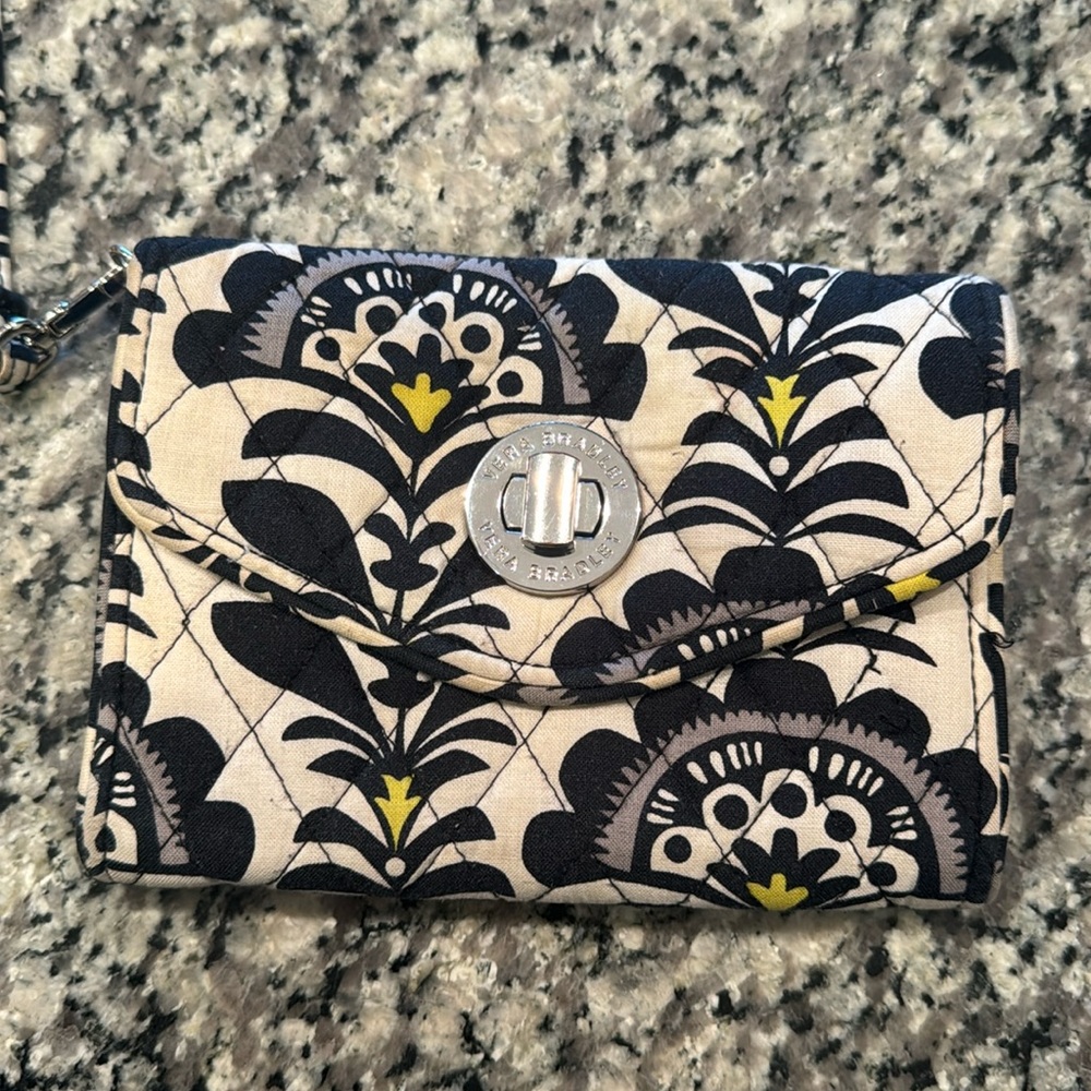 Vintage, black-and-white, Vera Bradley wristlet wallet